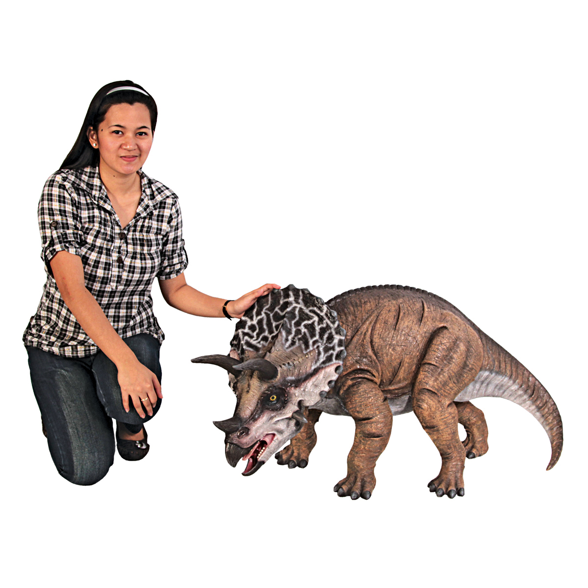 Image Thumbnail for Triceratops Scaled Dinosaur Statue              